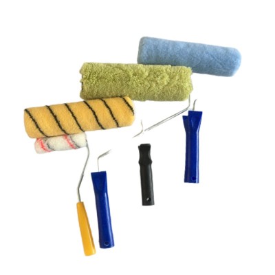 Paint Brush And Roller Oil Painting Brushes Rubber Plastic Handle Paint Microfiber Roller Brush For Wall Painting